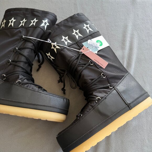 Women's Buffy Winter Boots - Wild Fable Black 10 - Picture 8 of 14